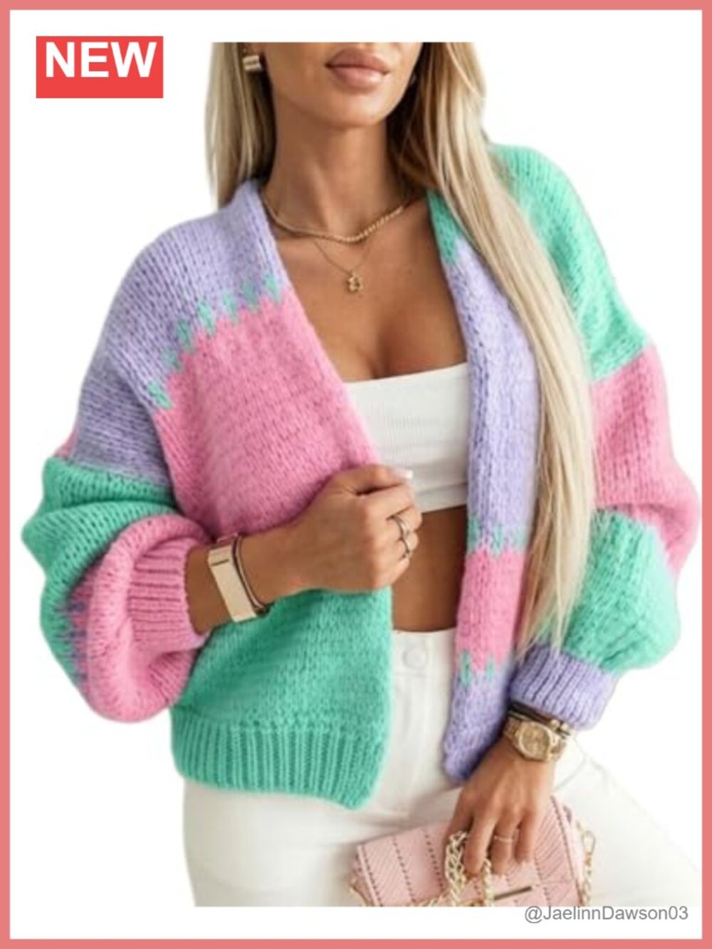 Women's Chunky Knit Open Front Cardigan Drop Shoulder Sweater